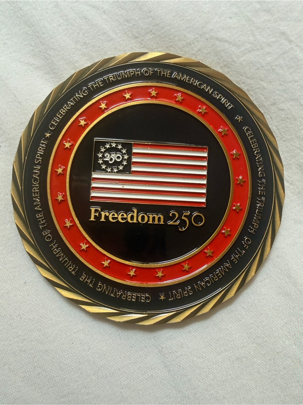 Triumph Freedom 250 Commemorative Coin - Gold, Red, Black